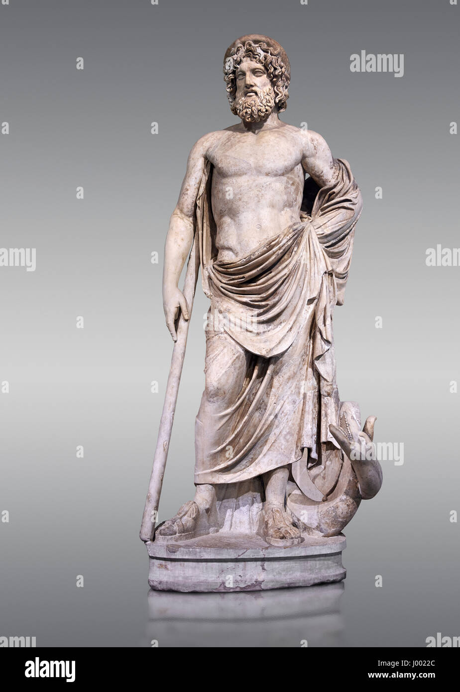 2. h. n. Chr. römische Statue des Äskulap oder Asklepios. Albani Collection, Inv-Nr.  MA 929, Louvre-Museum, Paris. Stockfoto
