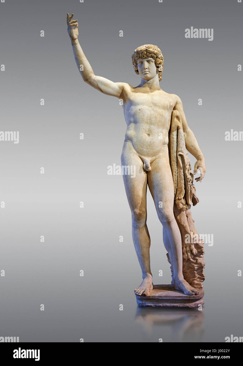2. h. n. Chr. römische Statue des Antinoos, Inv-Nr. Herr 74 (gewöhnlich keine Ma 2243), Louvre-Museum, Paris. Stockfoto