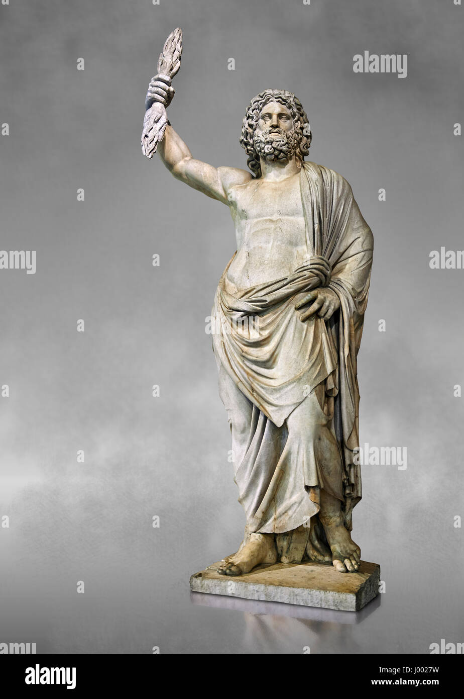 Statue von einer männlichen Gottheit bekannt als Jupiter de Smyrne, eine 2. römische Statue von Smyrne, Izmir heutigen Türkei. Inv-Nr. Herr 255 oder Ma 13, Louvre-Museum Stockfoto