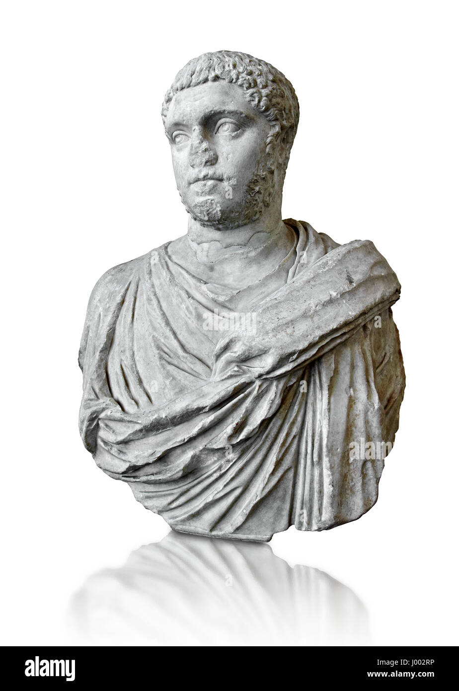 Römische Skulptur Büste von Publius Septimius Antoninus Geta besser bekannt als Geta Bruder Caracalla-Thermen, gemacht von 209 bis 212 n. und ausgegraben aus den Stockfoto