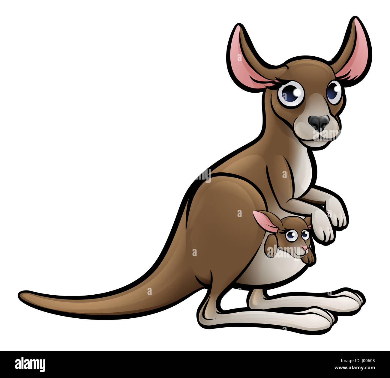 Eine Känguru-Tiere-Cartoon-Figur Stockfoto