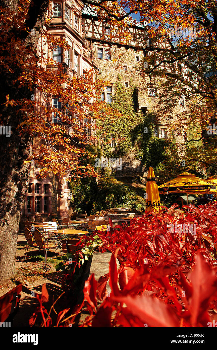 Fürstenstein, Zamek, Dolnoslaskie, Walbrzych, Architektur, Burg, Polska, Polen, Herbst, Wetter, untere Schlesien, Stockfoto