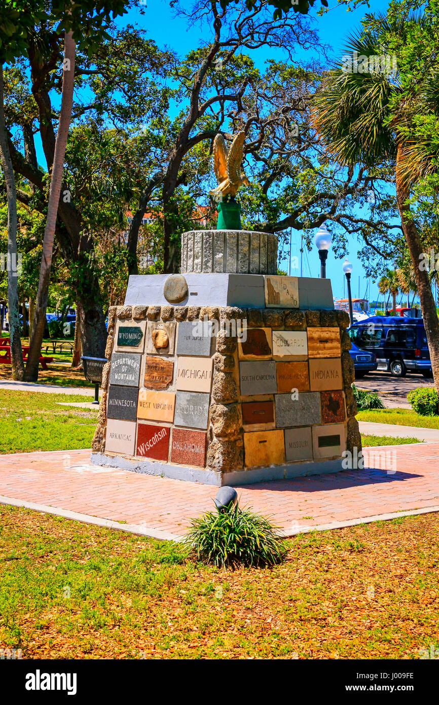 Die VFW Post 2550-Gedenkstätte im Edgewater Park in Dunedin, Florida Stockfoto