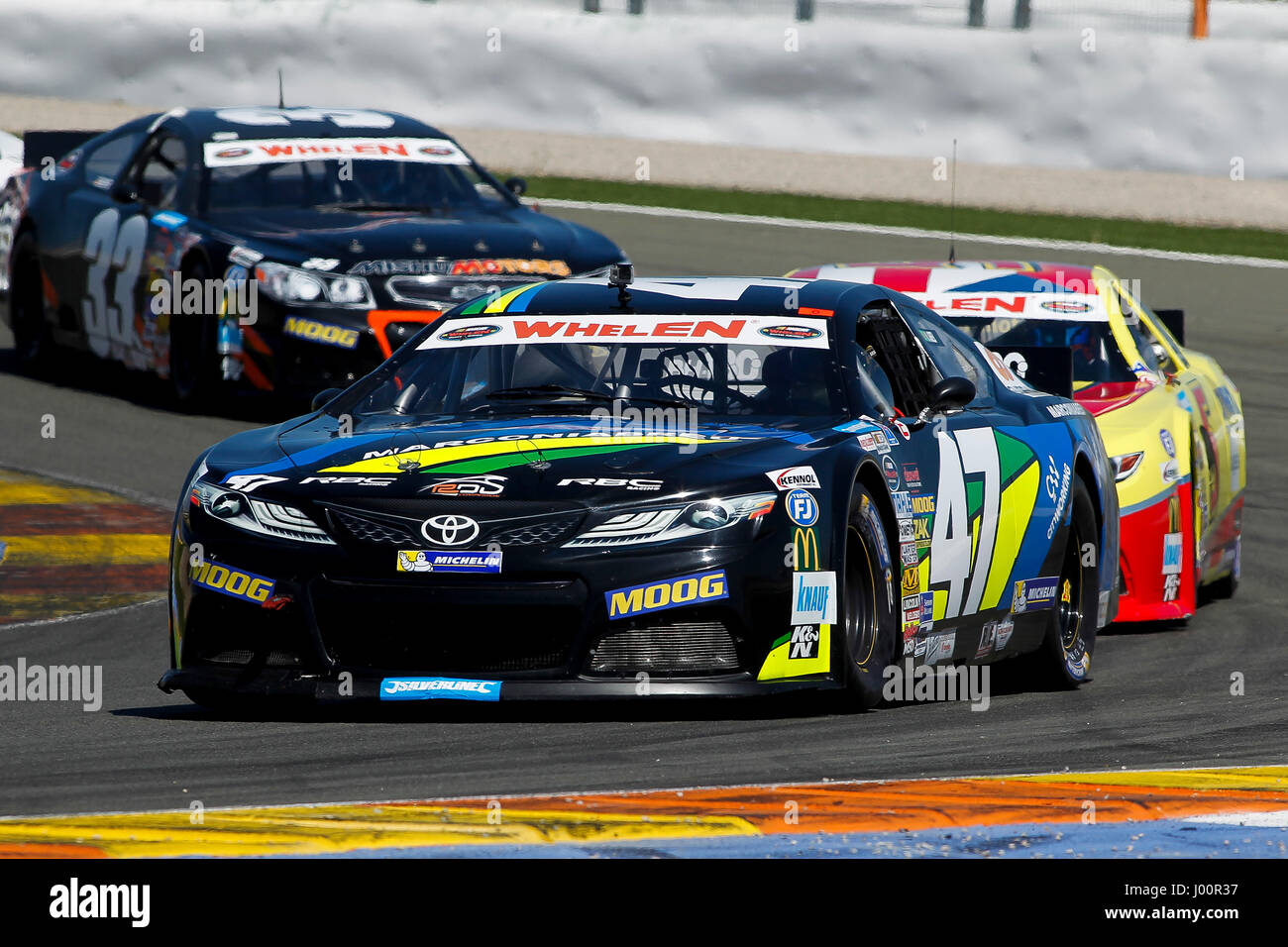 Valencia, Spanien. 8. April 2017. Valencia, ESPANA - März 2017: Abreu während der NASCAR WHELEN EURO Serie Rennen 1 ELITE 1 in Circuit Ricardo Tormo, Cheste, Valencia, Spanien. : Bildnachweis Cronos/Omar Arnau: Cronos/Alamy Live-Nachrichten Stockfoto