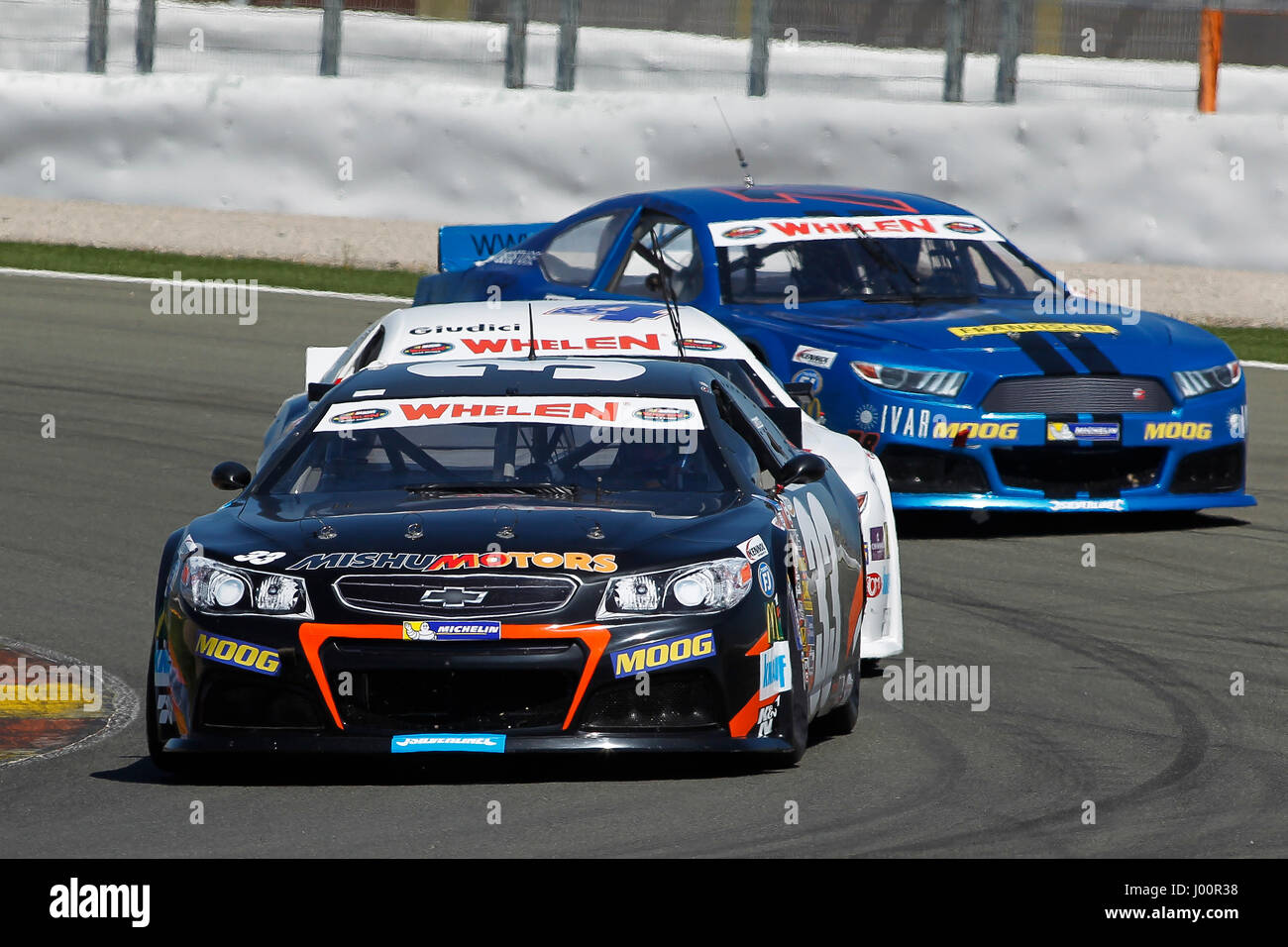 Valencia, Spanien. 8. April 2017. Valencia, ESPANA - März 2017: Schultis während der NASCAR WHELEN EUROSERIE Rennen 1 ELITE 1 in Circuit Ricardo Tormo, Cheste, Valencia, Spanien. : Bildnachweis Cronos/Omar Arnau: Cronos/Alamy Live-Nachrichten Stockfoto