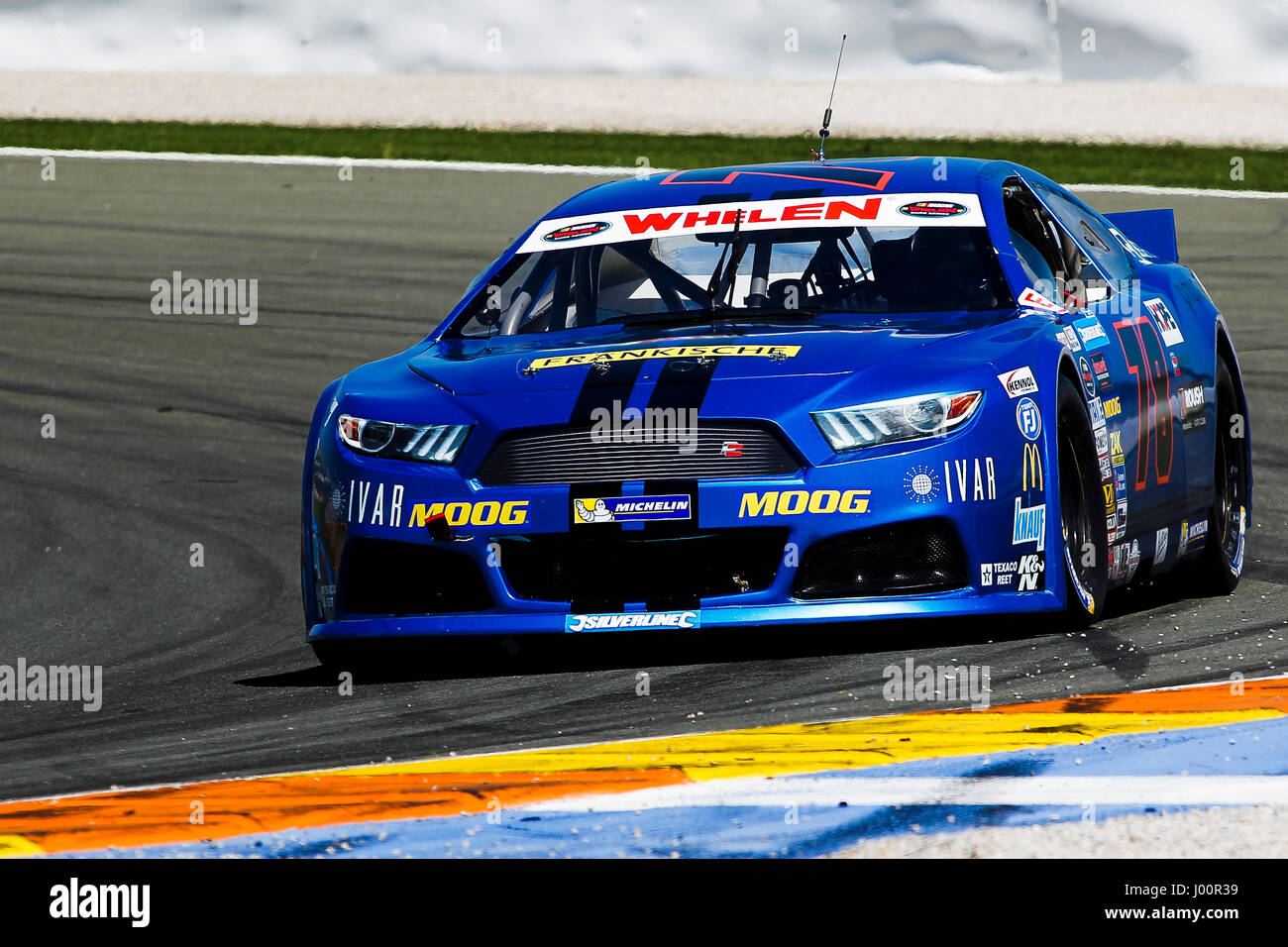 Valencia, Spanien. 8. April 2017. Valencia, ESPANA - März 2017: De byder während der NASCAR WHELEN EURO Serie Rennen 1 ELITE 1 in Circuit Ricardo Tormo, Cheste, Valencia, Spanien. : Bildnachweis Cronos/Omar Arnau: Cronos/Alamy Live-Nachrichten Stockfoto