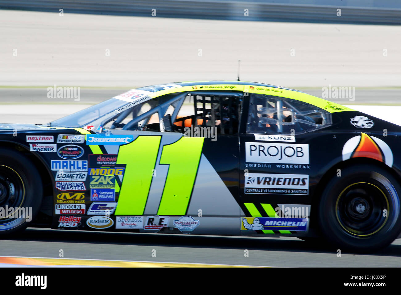 Valencia, Spanien. 8. April 2017. Valencia, ESPANA - März 2017: Kunz während der NASCAR WHELEN EURO Serie Rennen 1 ELITE 2 in Circuit Ricardo Tormo, Cheste, Valencia, Spanien. Foto: Cronos/Omar Arnau Stockfoto