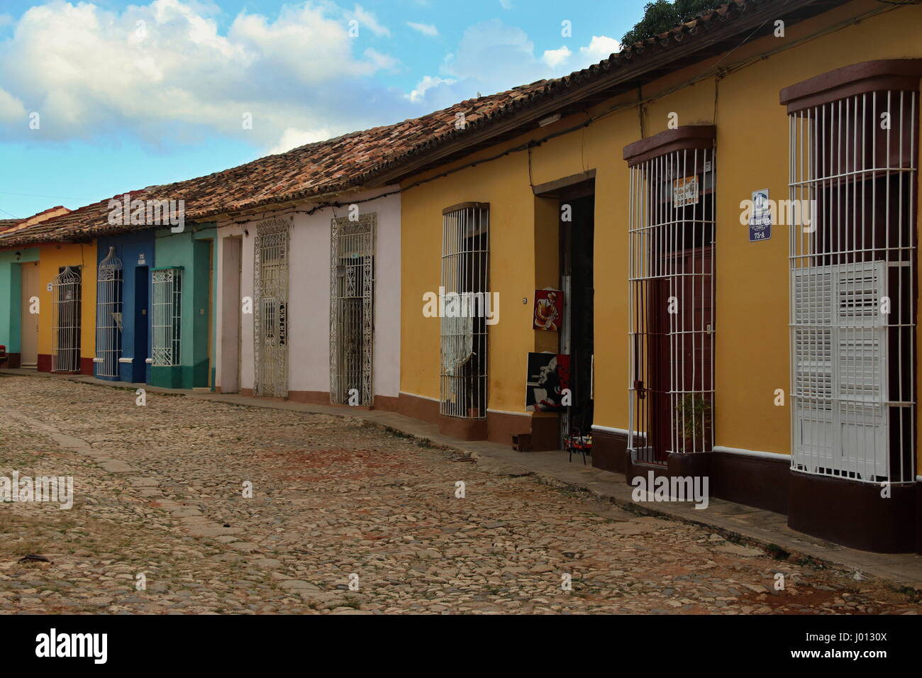 Trinidad, Kuba, Karibik, typische Straße der bunten Häuser Stockfoto