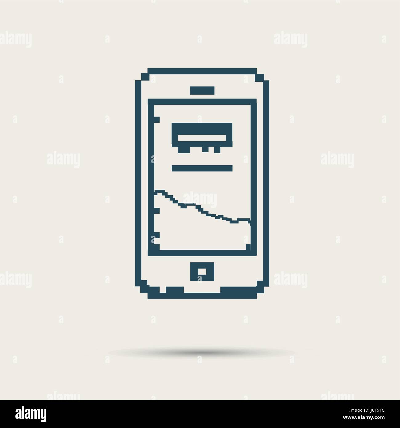 Einfach stilvolle Pixel Symbol Telefon. Vektor-design Stock Vektor
