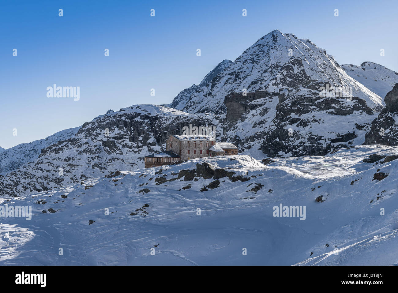 Walliser Alpen in Alagna Valsesia, Piemont Stockfoto
