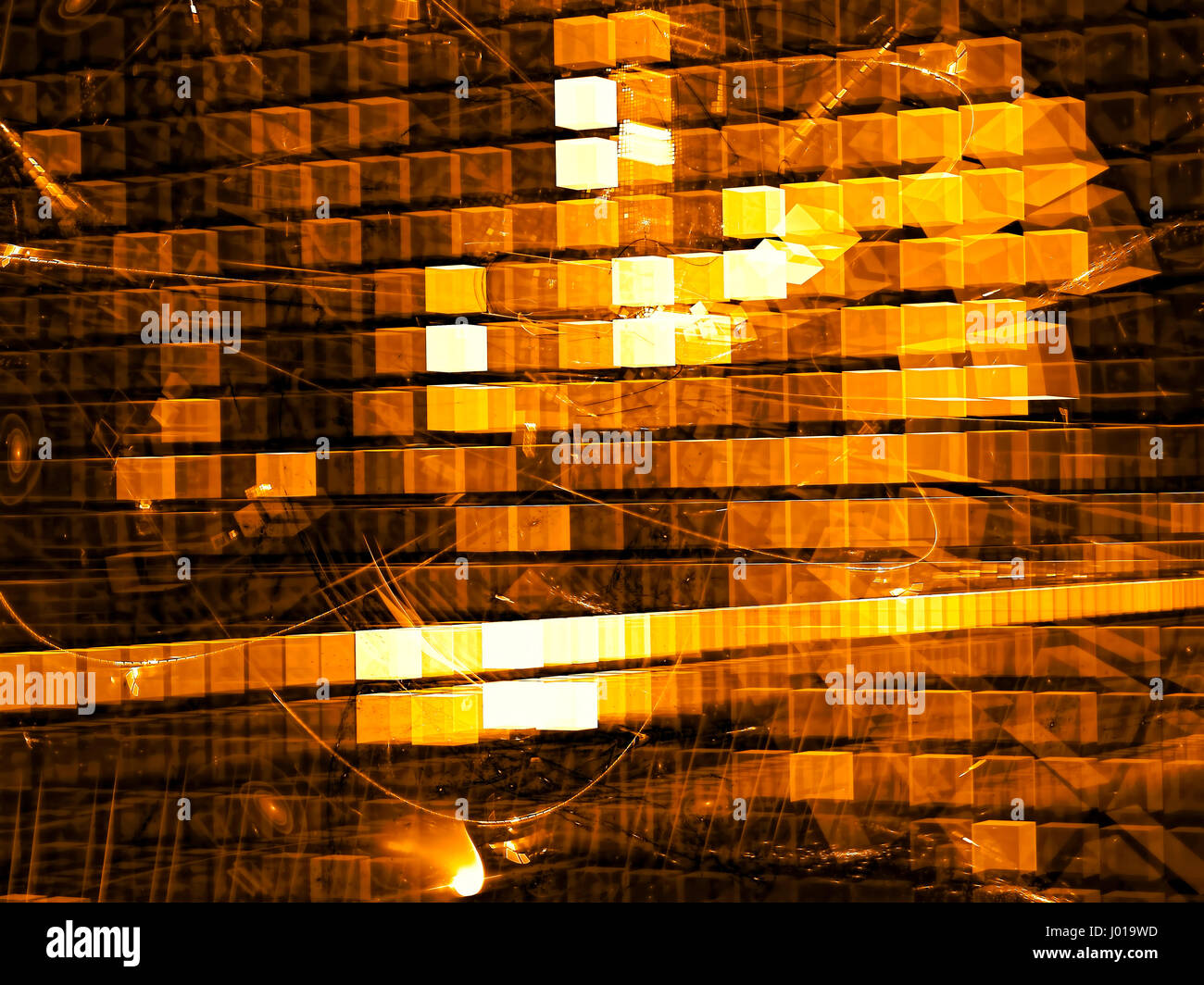 Chaos-Würfel - abstrakt Digital erzeugte Bild Stockfoto