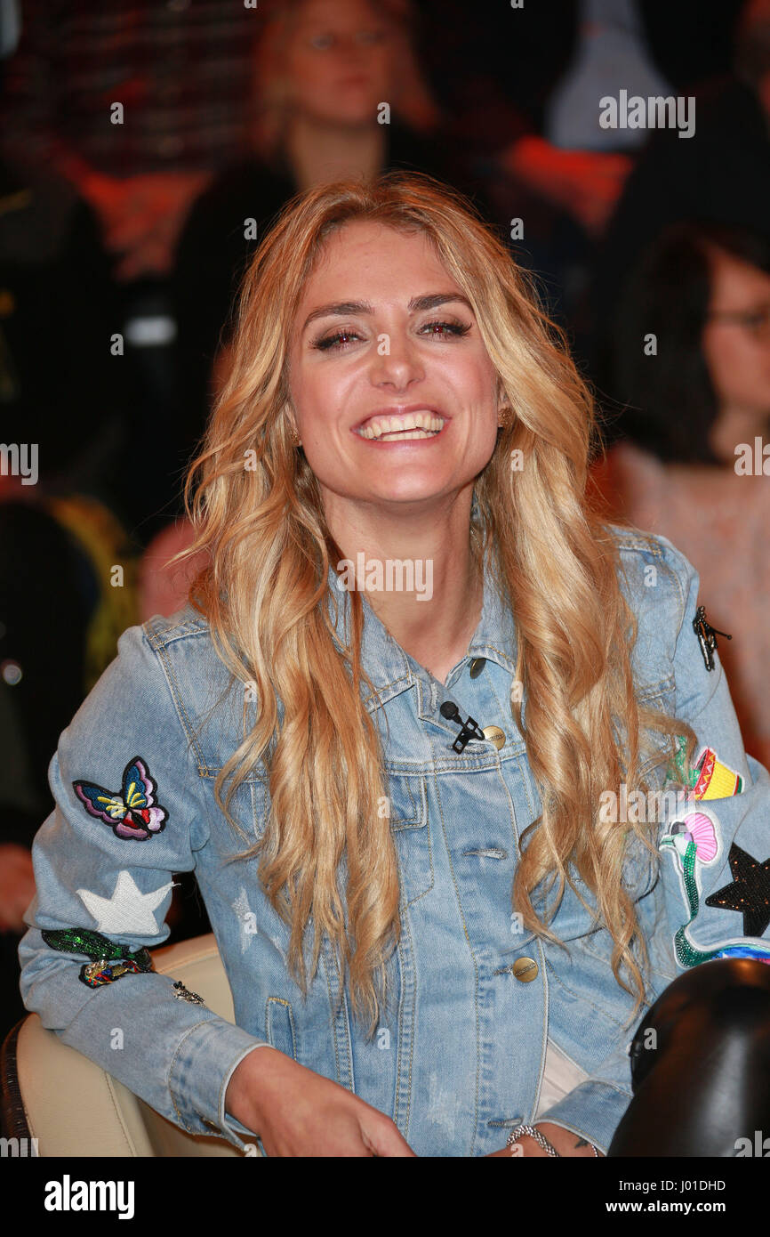 Markus Lanz Talkshow im Studio Stahltwiete.  Mit: Anna Kraft (Moderatorin) wo: Hamburg, Deutschland bei: 9. März 2017 Stockfoto