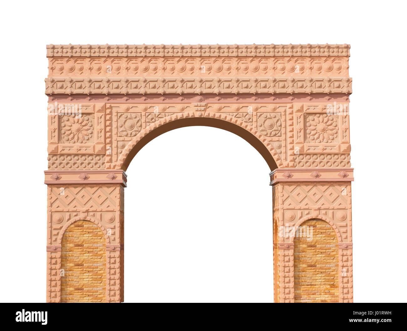 römische Säulen Tor isoliert auf weiss Stockfoto