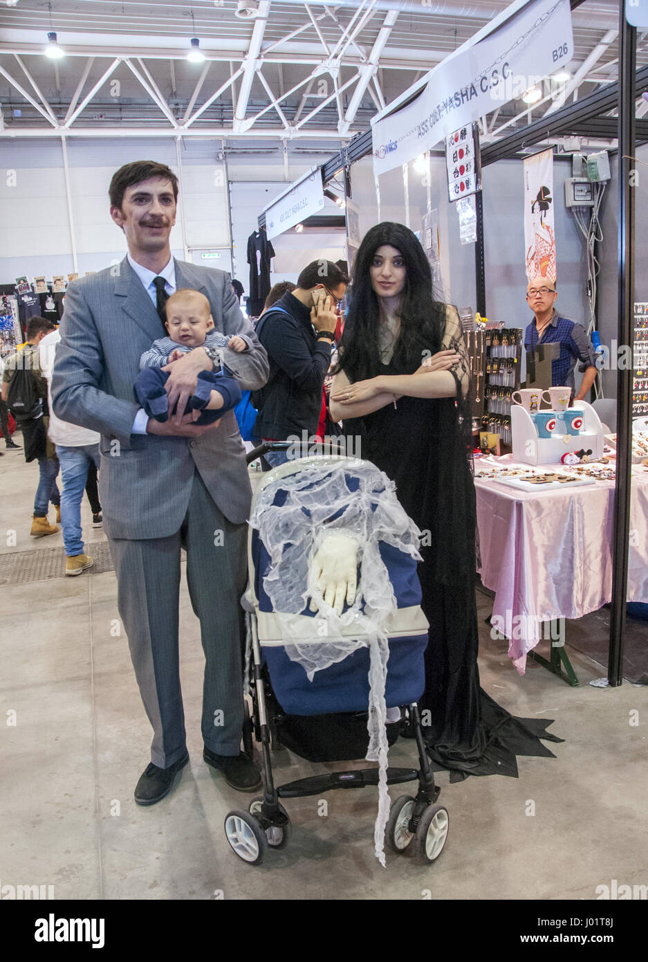 Romics 2017, dem internationalen Comic-Festival, Animation, Spiele, Filme und Unterhaltung läuft bis zum 9. April an der Fiera di Roma. (Foto: Patrizia Cortellessa/Pacific Press) Stockfoto