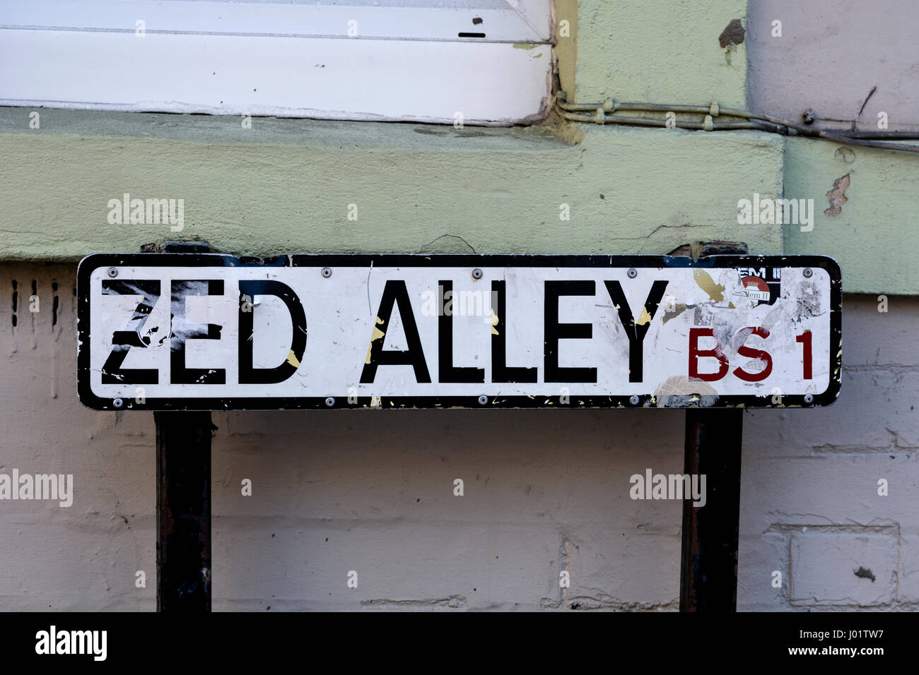 Zed Gasse Straßenschild, Bristol, UK Stockfoto