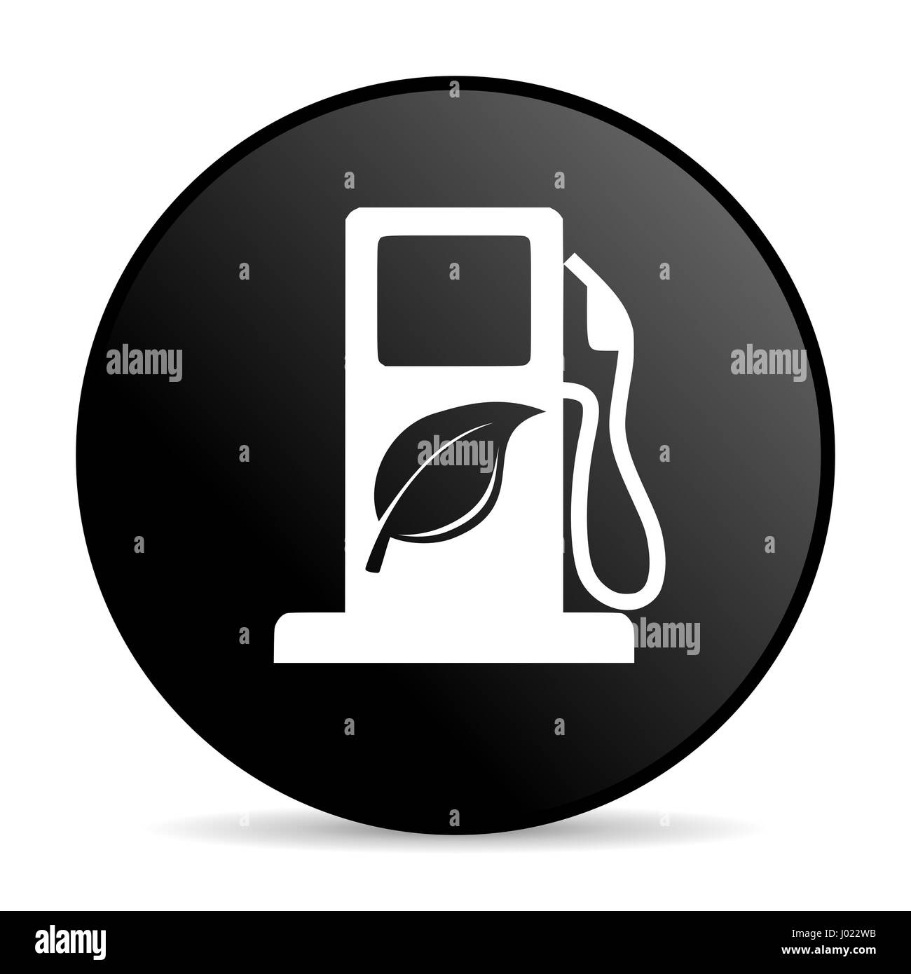 Biokraftstoff-Farbe schwarz-Web-Design runden Symbol "Internet" auf weißem Hintergrund. Stockfoto