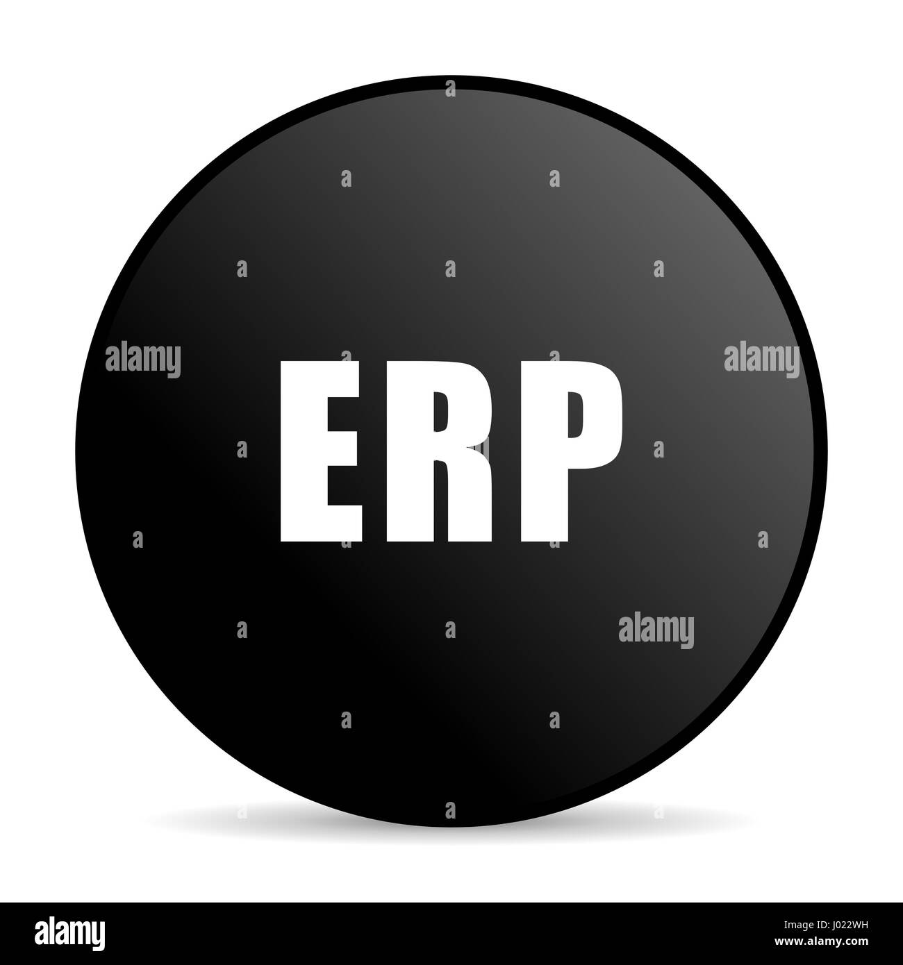 ERP-schwarze Farbe Webdesign runden Symbol "Internet" auf weißem Hintergrund. Stockfoto