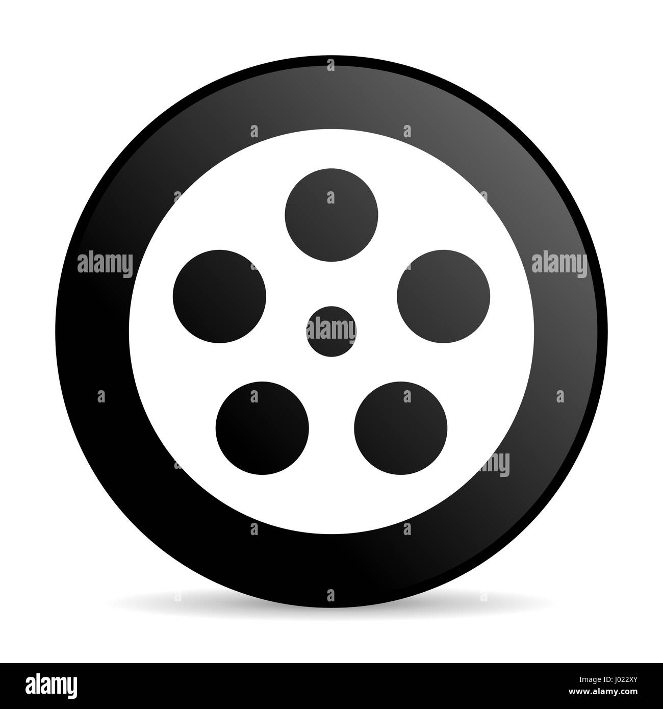 Film-schwarz-Web-Design runden Symbol "Internet" auf weißem Hintergrund. Stockfoto