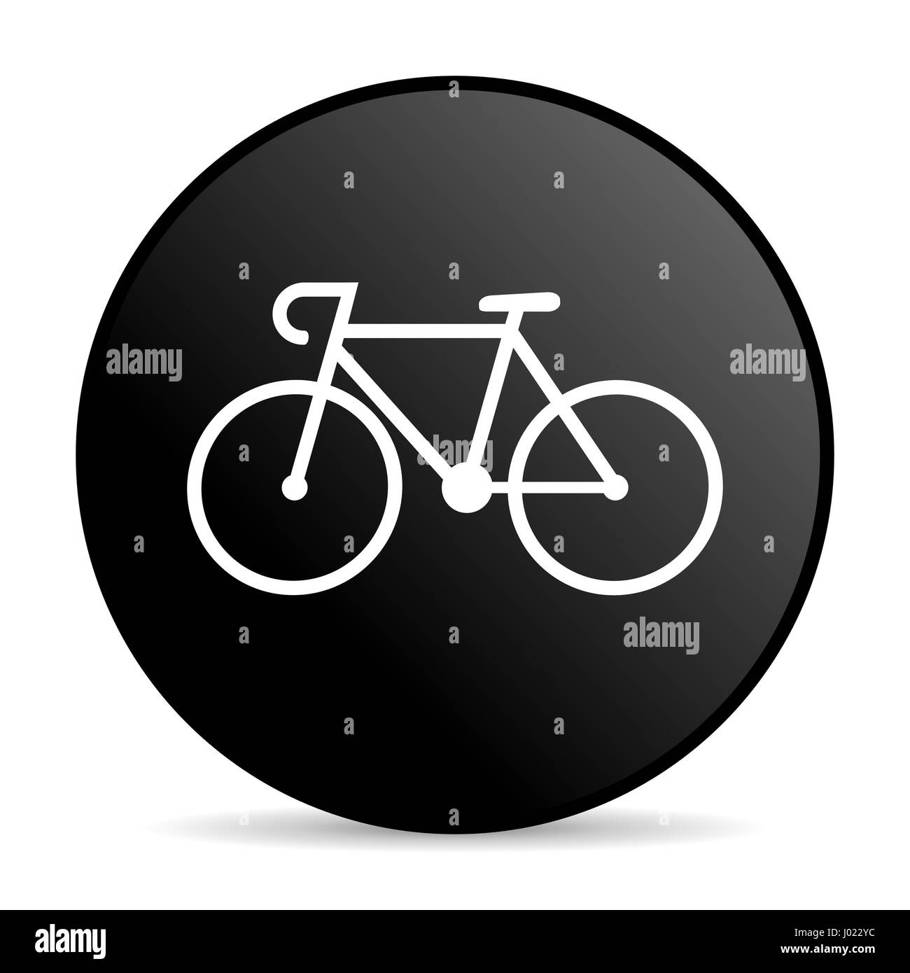 Fahrrad-Farbe schwarz-Web-Design runden Symbol "Internet" auf weißem Hintergrund. Stockfoto