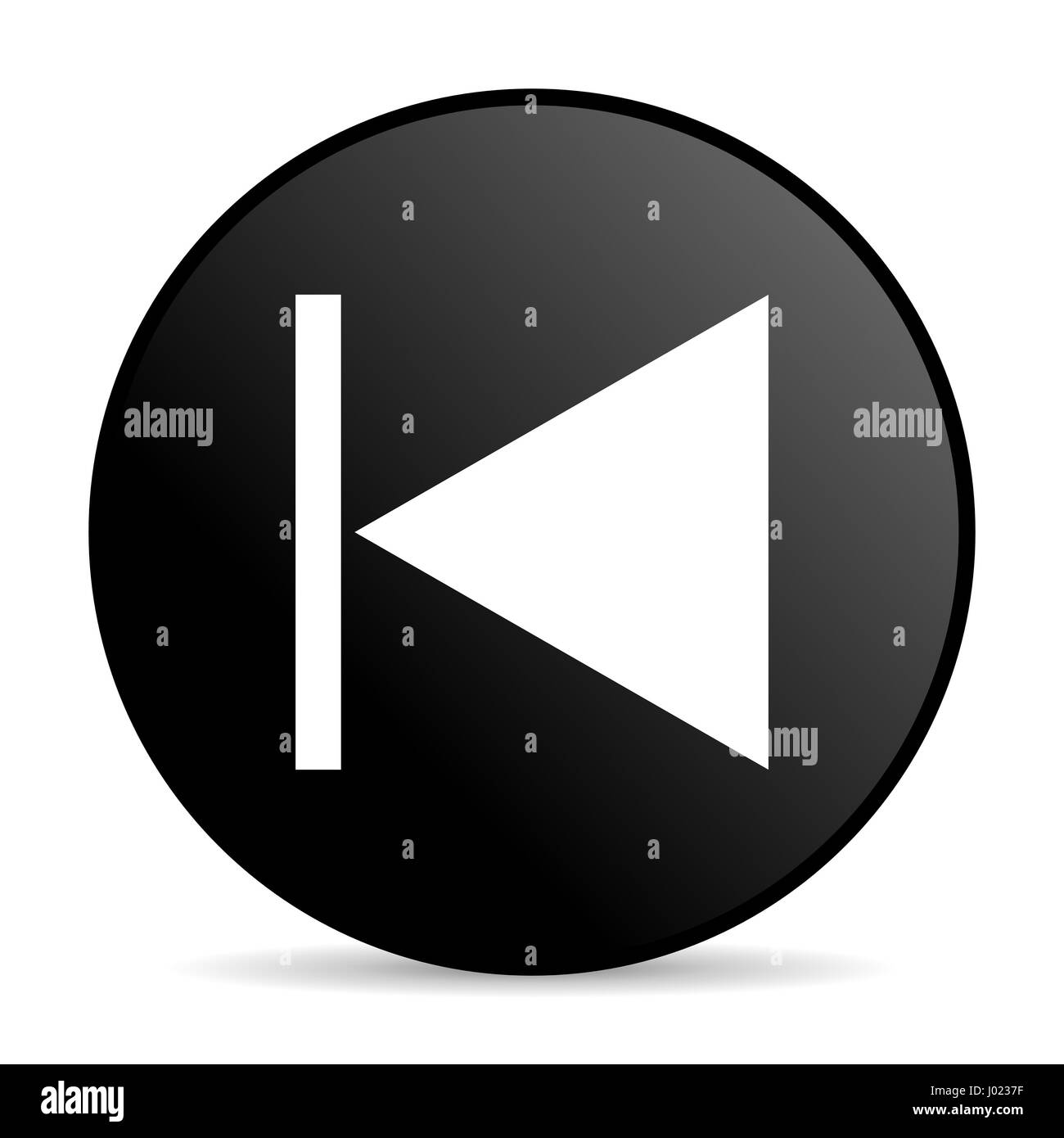 Prev-Farbe schwarz-Web-Design runden Symbol "Internet" auf weißem Hintergrund. Stockfoto