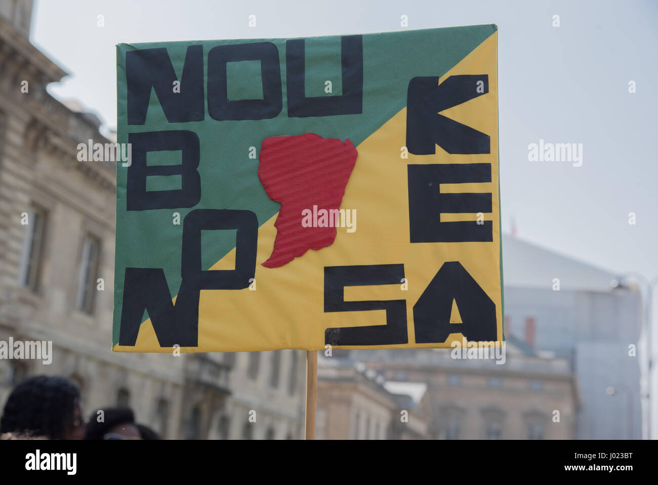 Paris: Demonstration zur Unterstützung des Volkes von Guyana in Kampf Stockfoto