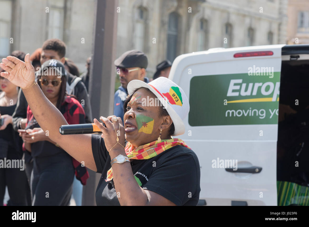 Paris: Demonstration zur Unterstützung des Volkes von Guyana in Kampf Stockfoto