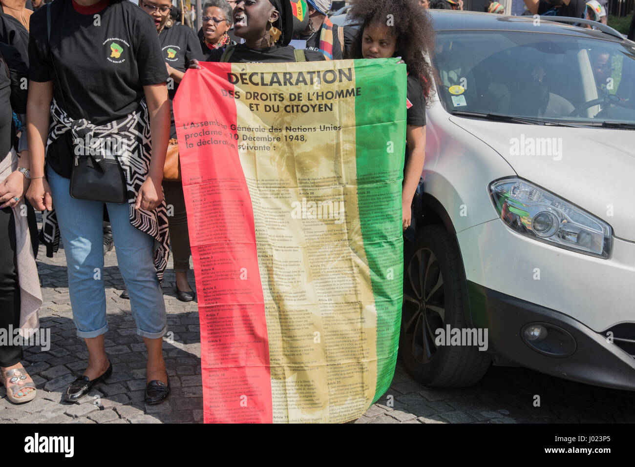 Paris: Demonstration zur Unterstützung des Volkes von Guyana in Kampf Stockfoto