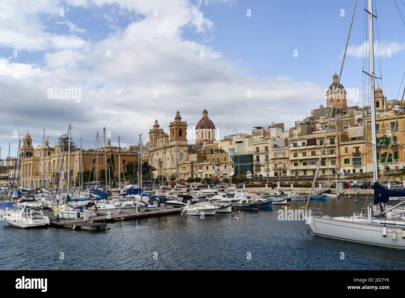 Yacht-Marina am Dockyard Creek, Birgu, Valletta Stockfoto