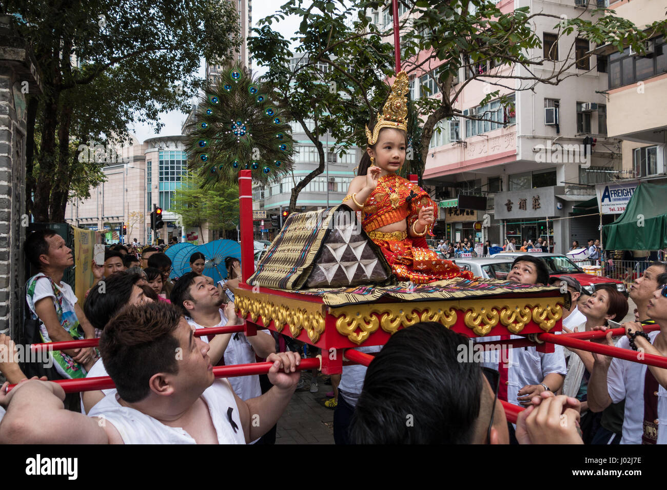 Hong Kong SAR, China. 9. April 2017. Songkran auf der ganzen Welt: der thailändischen Gesellschaft organisiert eine schöne Parade der Songkran Wasserschlacht und andere lustige Aktivitäten in Hong Kong, China. Bildnachweis: RaymondAsiaPhotography/Alamy Live-Nachrichten Stockfoto