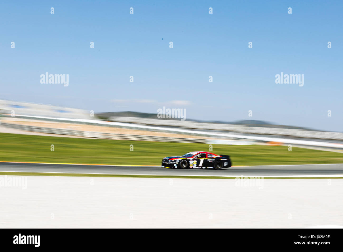 Valencia, Spanien. 9. April 2017.  Borja Garcia während der NASCAR WHELEN EUROSERIE Sitzung Sonntag in Circuit Ricardo Tormo, Cheste, Valencia, Spanien. Foto: Cronos/Omar Arnau/Alamy Live News Stockfoto