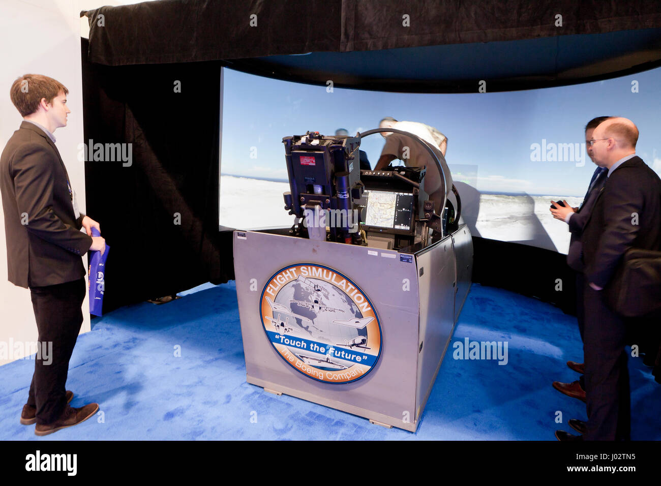 Flugsimulator Boeing Kampfjet - USA Stockfoto