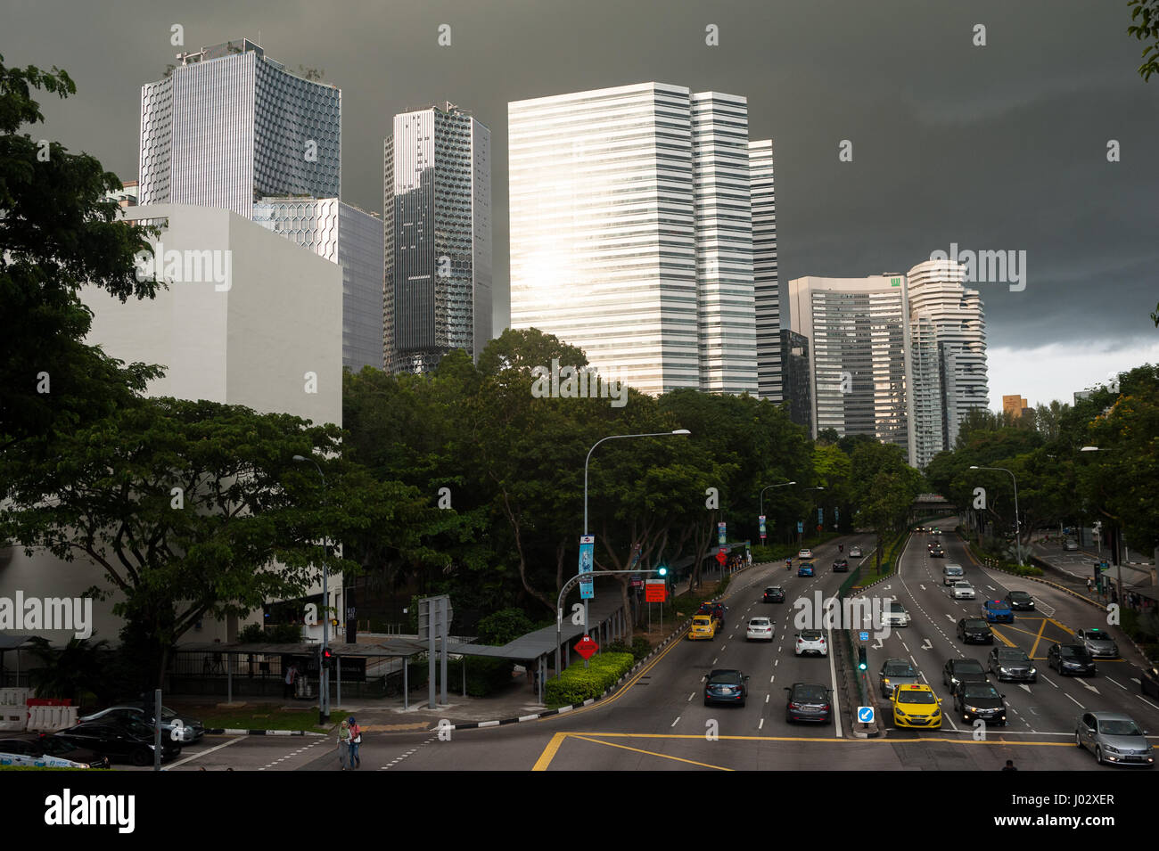 23.12.2016, Singapur, Republik Singapur, Asien - Blick auf Singapurs Kern der Innenstadt. Stockfoto