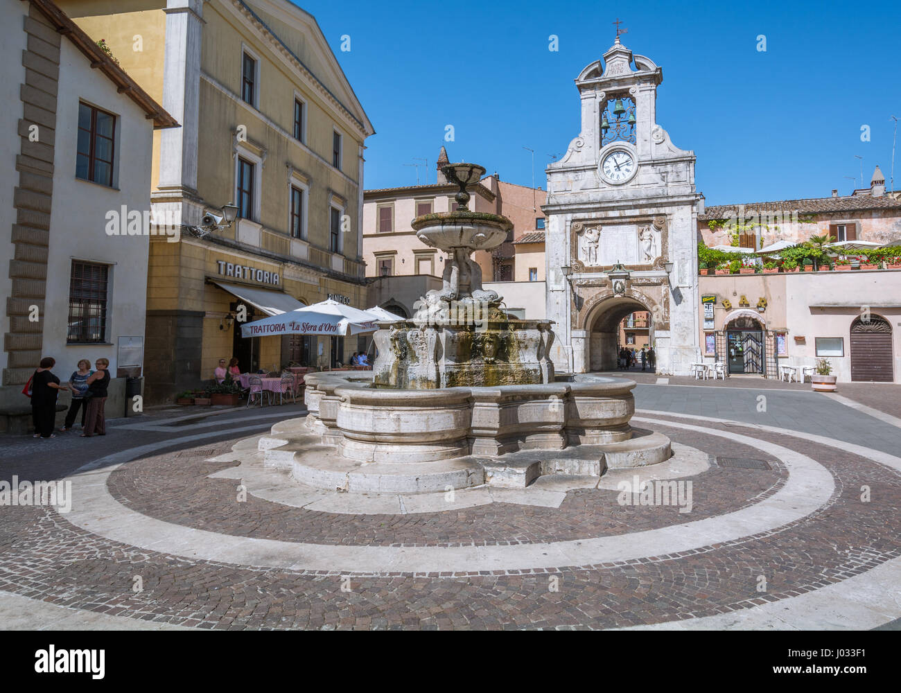 Comune Square, Sutri, Viterbo Provinz, Region Latium (Italien) Stockfoto