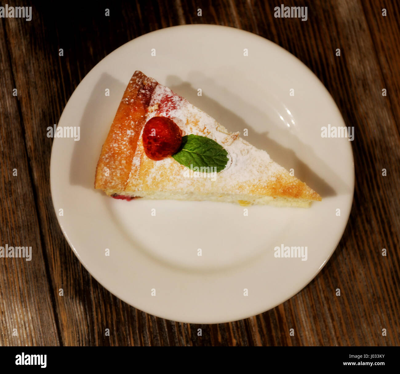 Eine schöne leckere Stück Kuchen in Nahaufnahme fotografiert Stockfoto