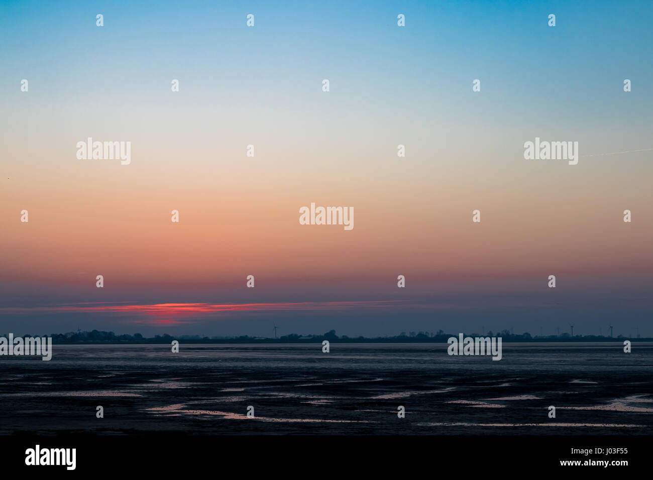 Nordsee Deutschland Wilhelmshaven am Abend Stockfoto