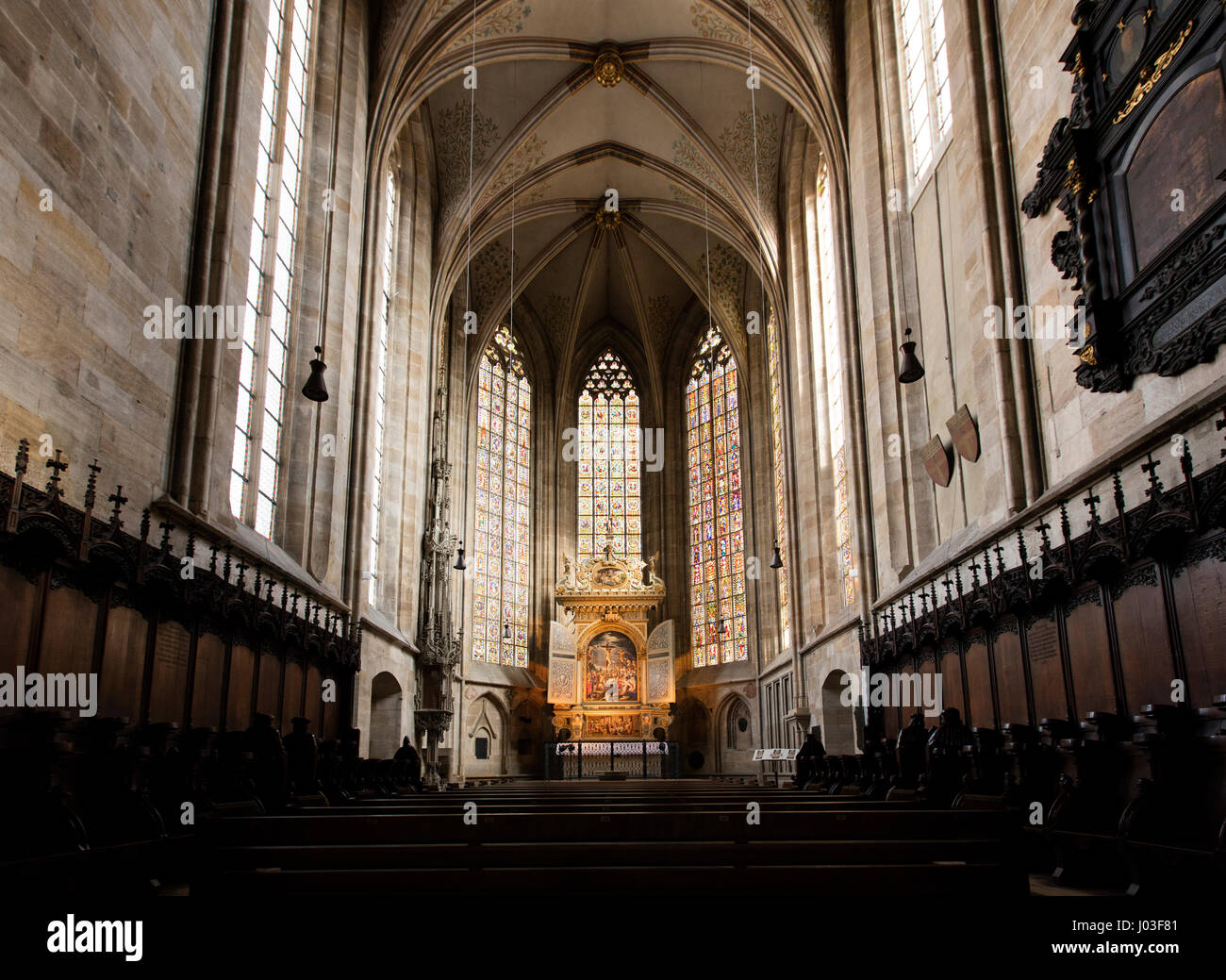 Pfarrkirche St. Dionysius, Esslingen am Neckar, Baden-Württemberg in Süddeutschland Stockfoto