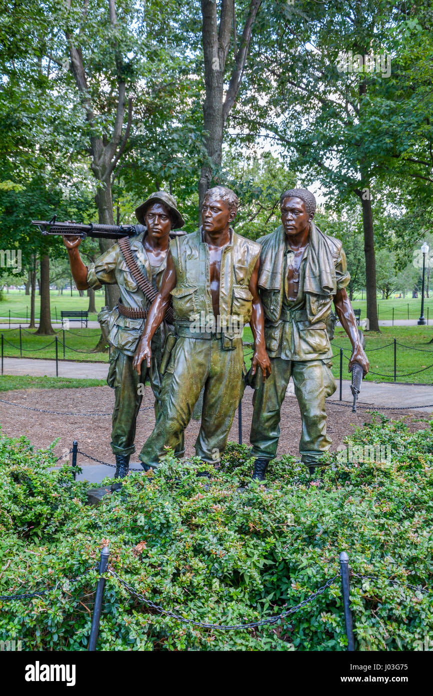 Vietnam War Memorial, drei Soldaten Statue in Washington D.C. Stockfoto