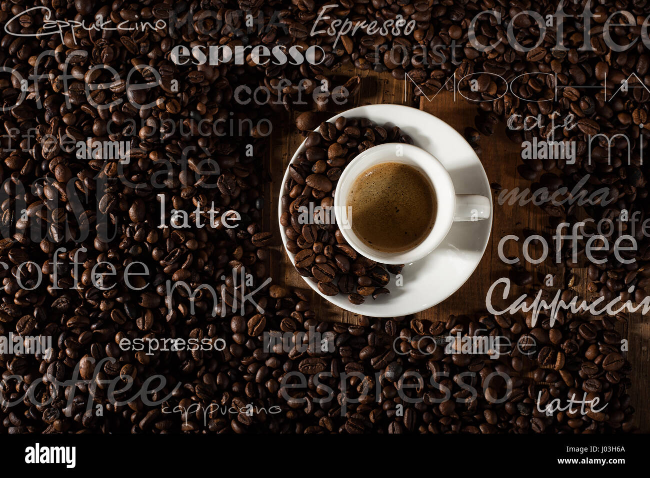 Hintergrund der Tasse Kaffee Stockfoto
