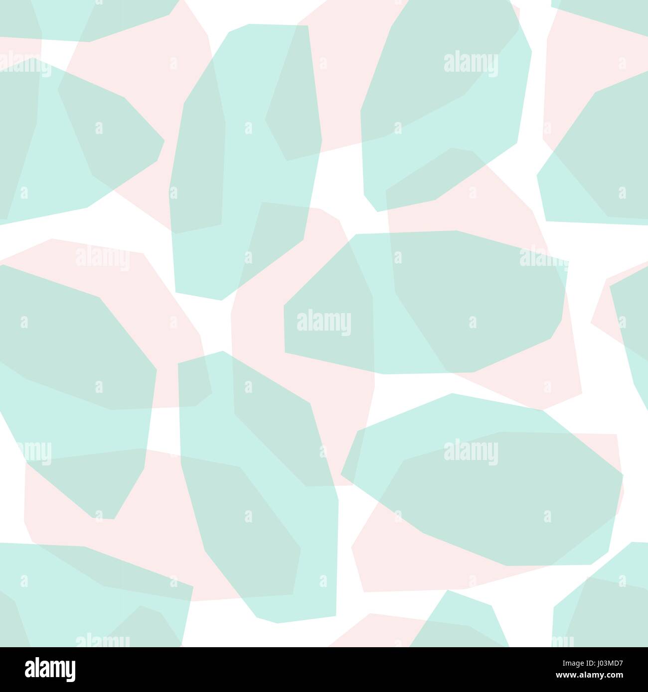 Nahtlose Muster mit geometrischen Formen in Blush Pink und grün auf weißem Hintergrund. Abstrakter Stil Textil, Geschenkpapier, Wand-Kunst-Design. Stock Vektor