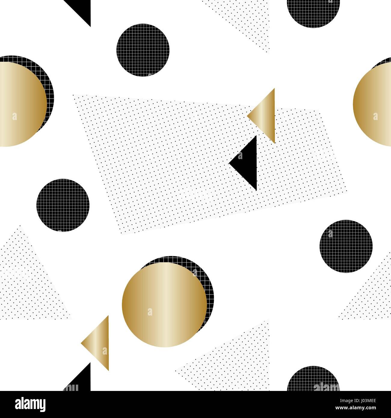 Nahtlose Muster mit geometrischen Elementen und Texturen in schwarz, Gold und weiß. Retro-Stil, Hintergrund, Plakat, Textil, d-Grußkarte mit Ziegeln zu decken Stock Vektor