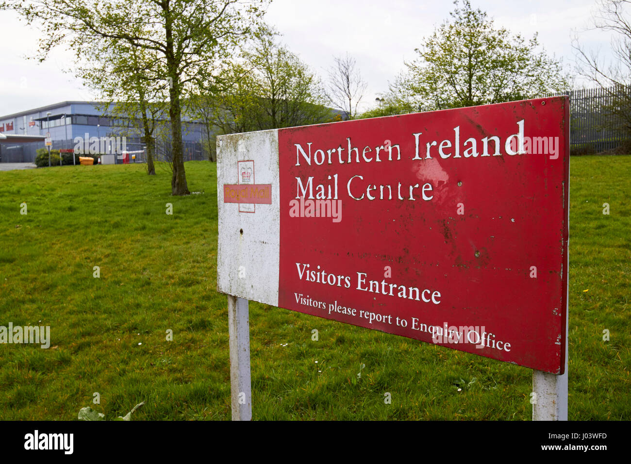 Königliche Post Nordirland Mail Zentrum Besucher Eintritt Mallusk Newtownabbey UK Stockfoto