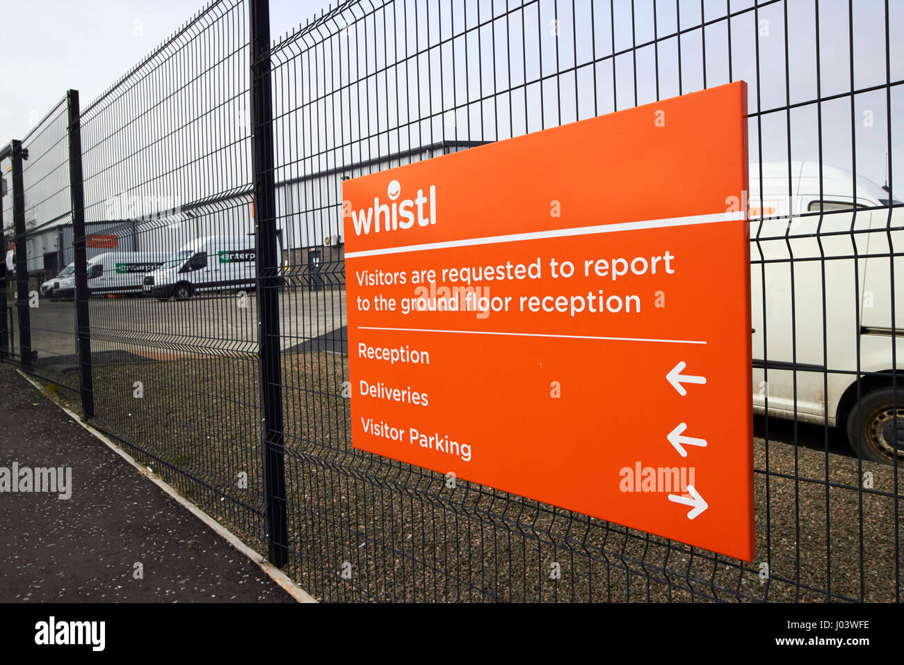 Whistl Logistik Post Brief- und Paketgeschäft Lieferung Unternehmen ehemals tnt Newtownabbey UK Stockfoto