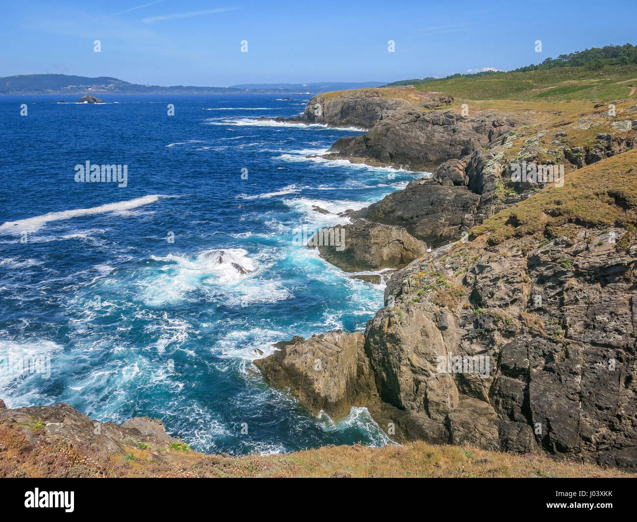 Malerischen Seenlandschaft in Seixo Branco, in der Nähe von Oleiros, A Coruña Provinz, Galicien Stockfoto