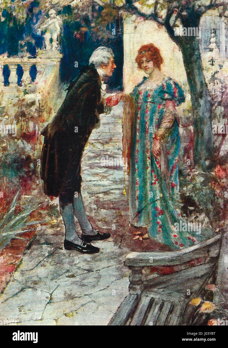 Tapfere Emma! Gute Emma! Gäbe es mehr Emmas, gäbe es mehr Nelsons - Lord Nelson mit seiner geliebten Emma Hamilton Stockfoto