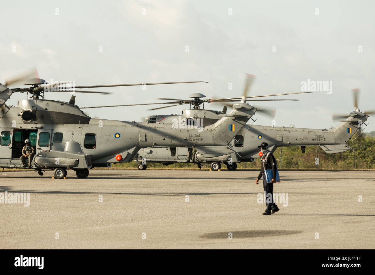 Eurocopter EC725 im Langkawi International Maritime und Aerospace (LIMA) Ausstellung 2017 Stockfoto