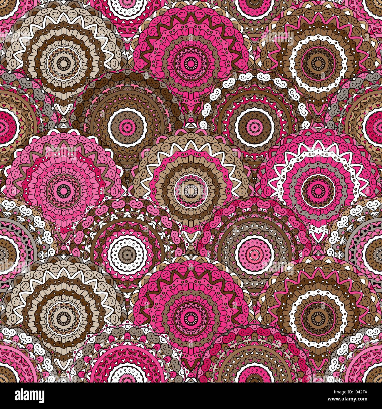 nahtlose runde muster fr das drucken auf stoff oder papier handgezeichnete hintergrund farbige indische ornament vektor illustration - Bastelpapier Muster nahtlose runde muster fr das drucken auf stoff oder papier handgezeichnete hintergrund farbige indische ornament vektor illustration - Bastelpapier Muster