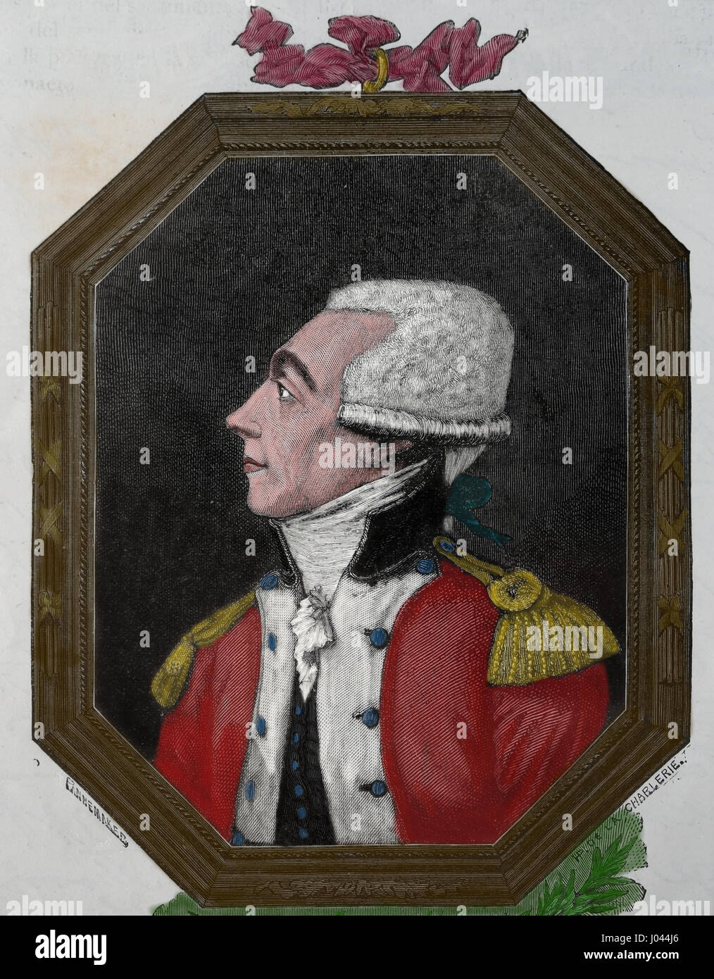 Marquis de Lafayette (1757-1834). Französischer Aristocral und Militär. Gravur Nuestro Siglo, 1883.  Spanische Ausgabe. Stockfoto