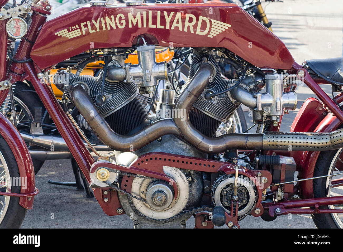 Der Motor der Flying Millyard hautnah Stockfoto