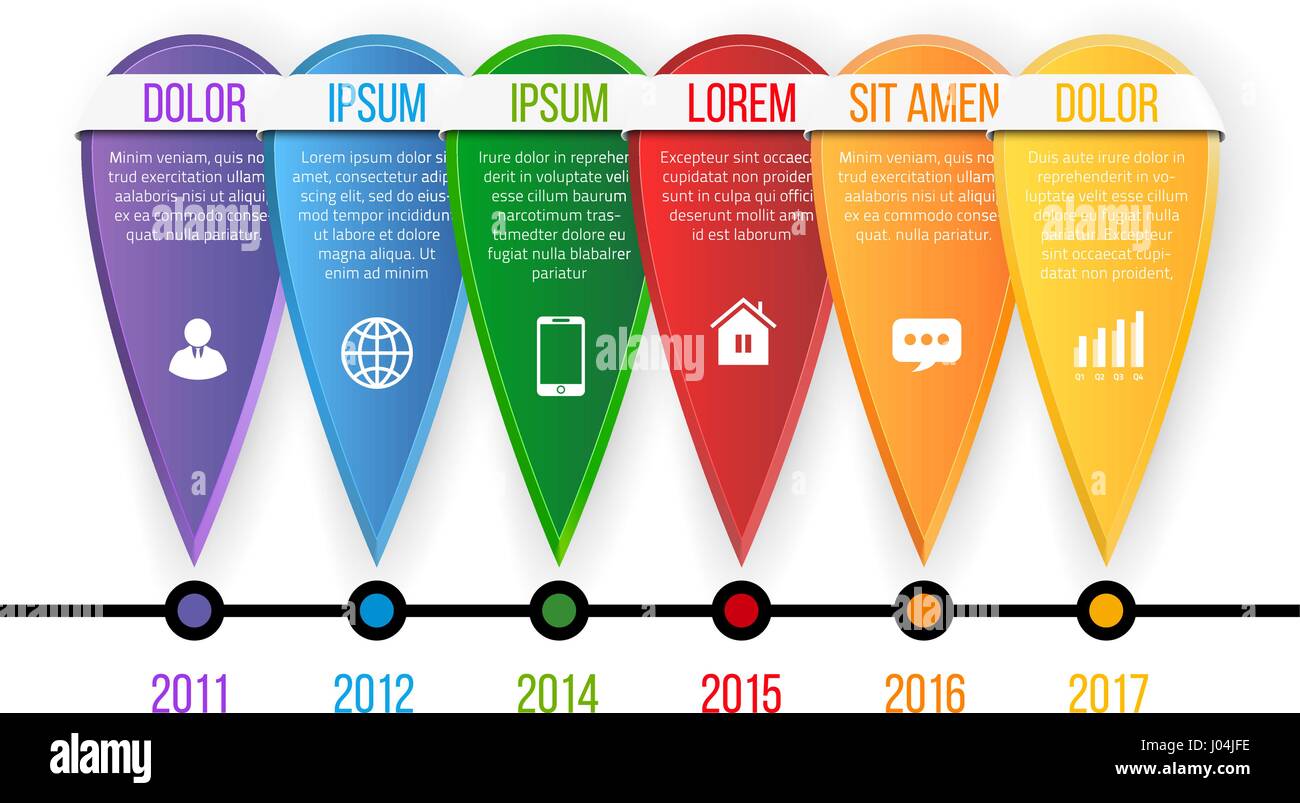 Business-Template mit 6 Optionen, Schritte oder Verfahren. Stock Vektor