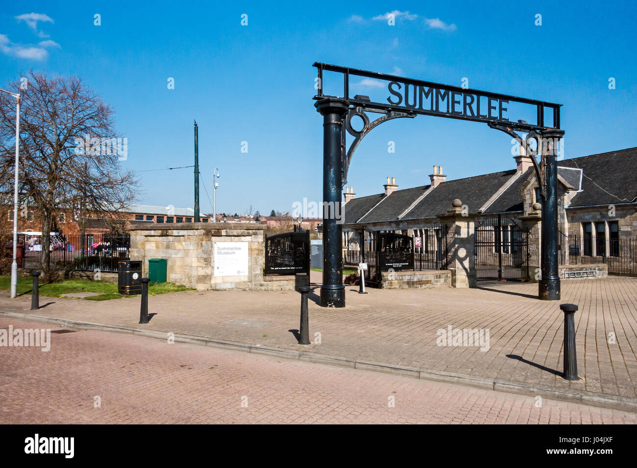 Eingang zum Summerlee Museum der schottischen industriellen Lebens in Coatbridge North Lanarkshire Scotland UK Stockfoto